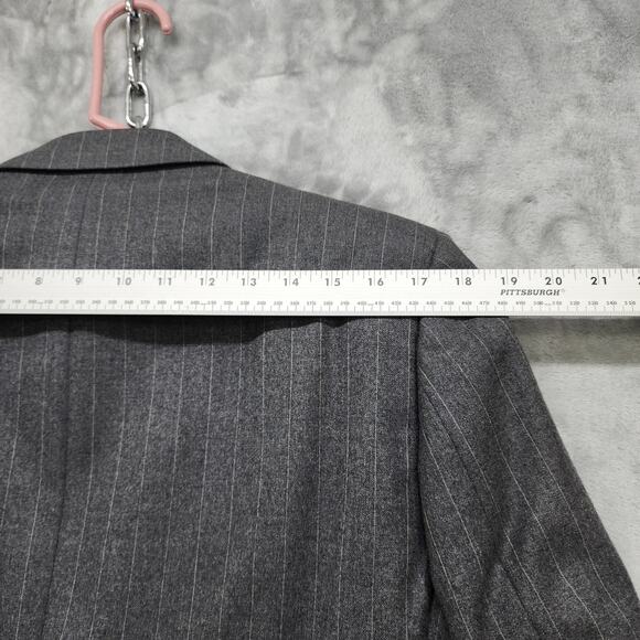 Vintage Roger Stuart Blazer Mens 42L Gray White Pin Stripe Wool Tweed Sport Coat - Picture 10 of 12